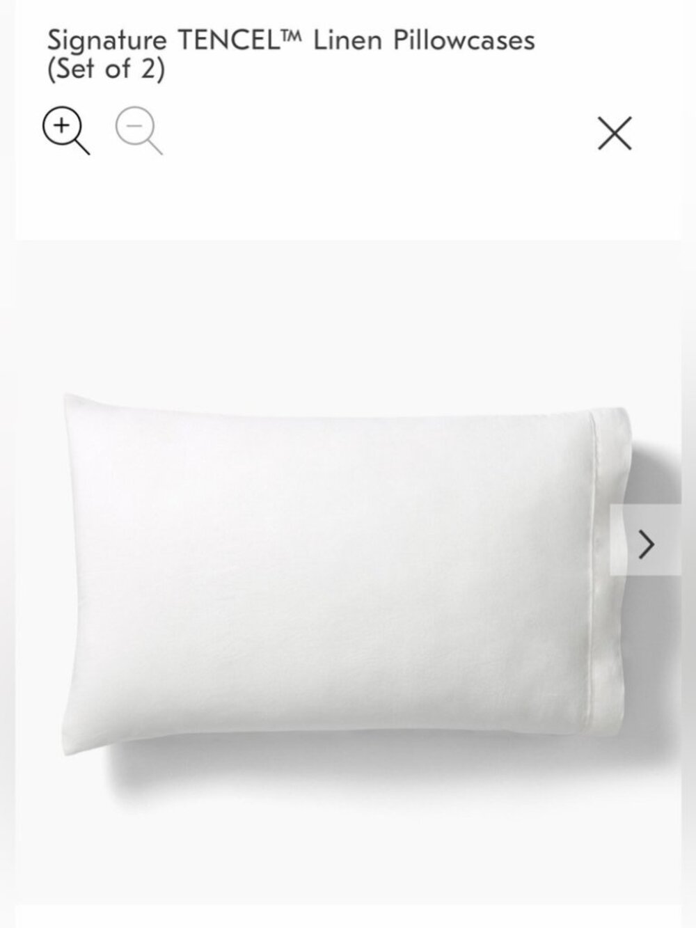 NWT West Elm Signature Tencel Linen White King Pillowcases - Set of 2